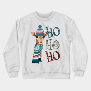 HO HO HO, Giraffe Crewneck Sweatshirt